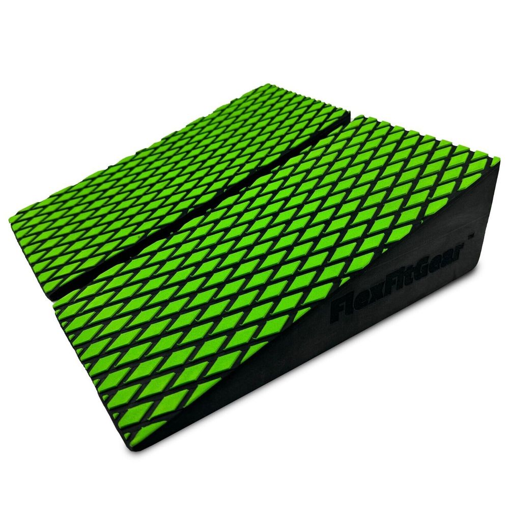 FlexFitGear Squat Wedge Block, Green, EVA, Enhances Mobility & Squat Depth